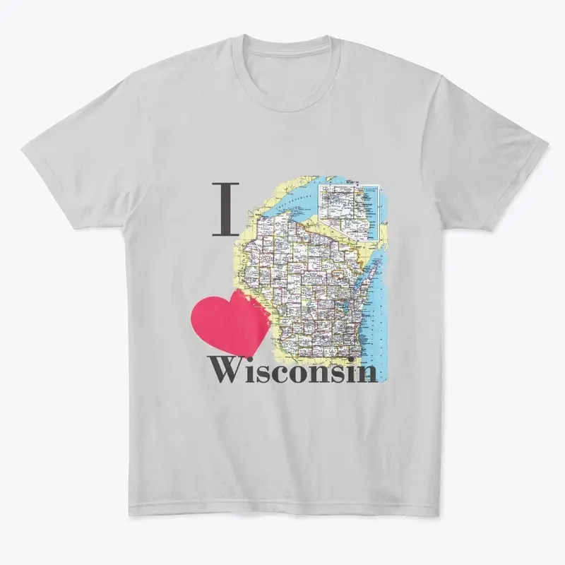 I Heart Wisconsin Map