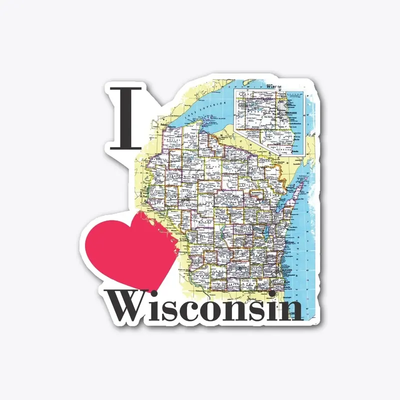 I Heart Wisconsin Map