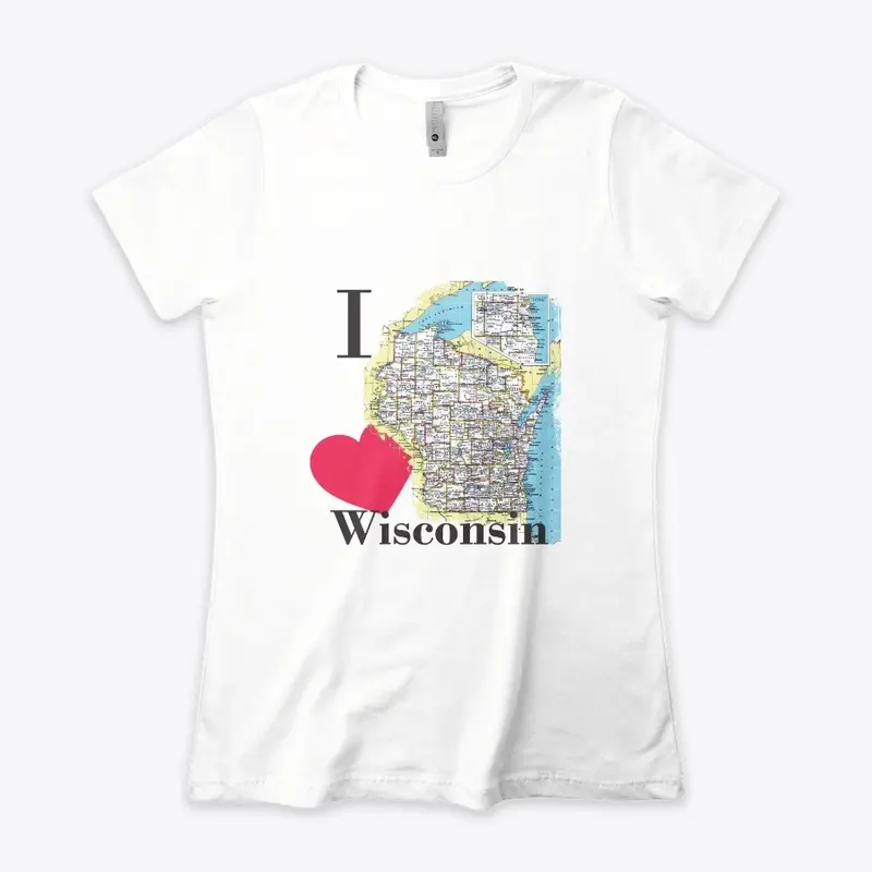 I Heart Wisconsin Map