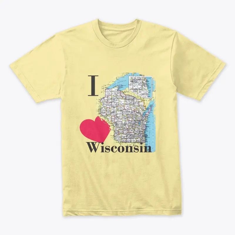 I Heart Wisconsin Map